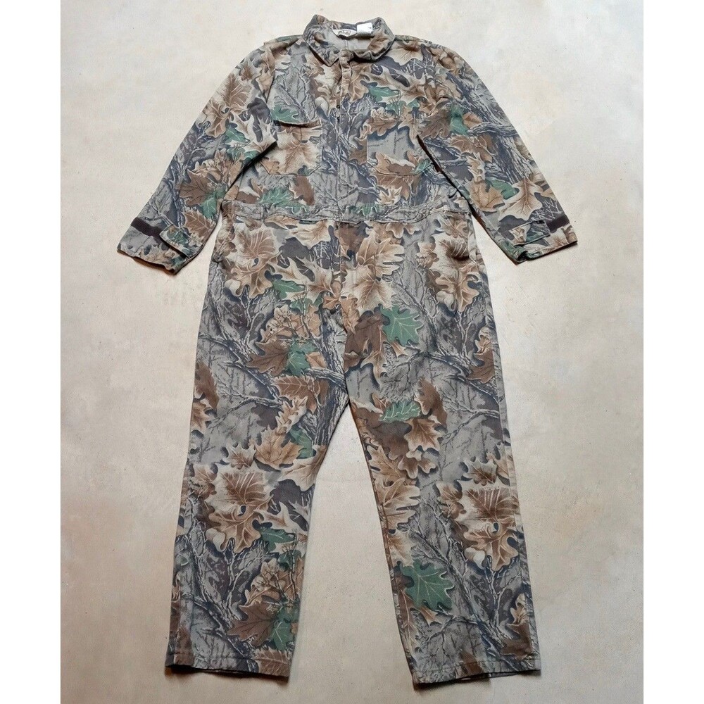 Vintage Walls Camo Hunting Coveralls Men’s Size XXL Made in USA Forest Woodland